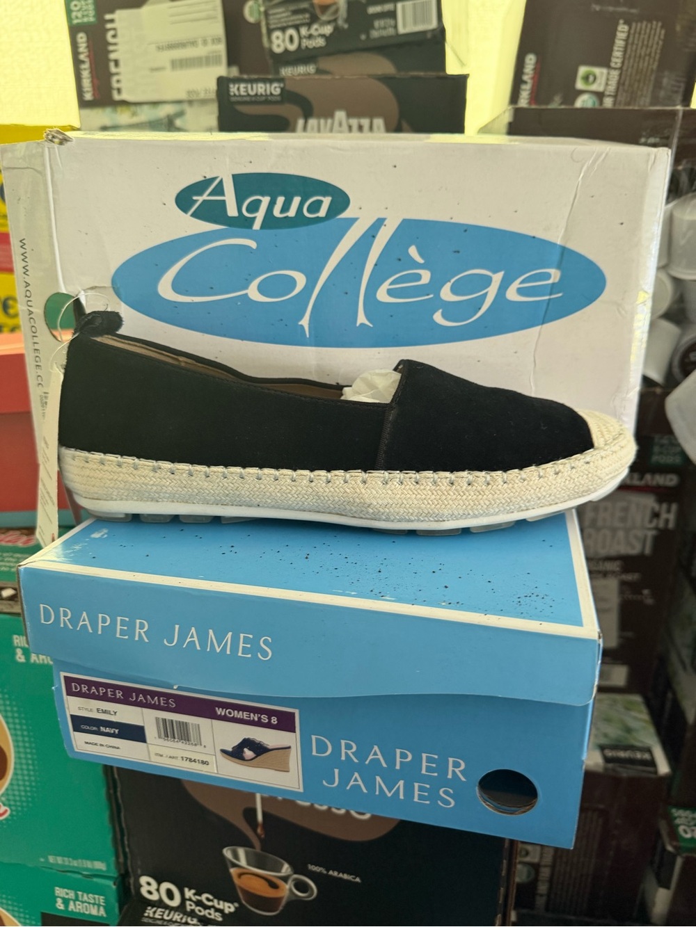 Aqua College Women’s Blink Slip On Flat Shoes Black Suede Size 9 M US